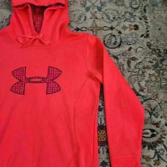 Under Armor Men's Neon Red Hoodie Sweatshirt, sz SM - Picture 11 of 14